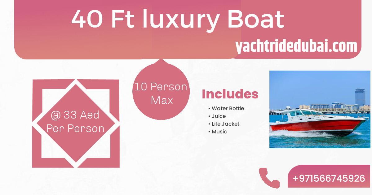 40ft Small Yacht Ride Book Your Dubai Adventure Now 