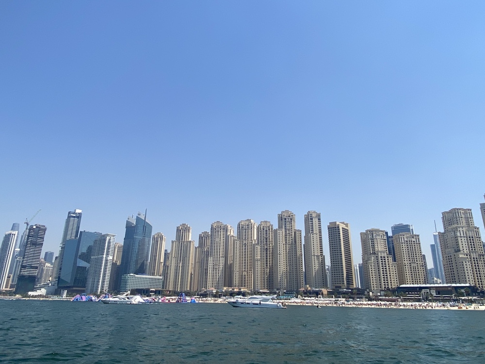 Family sailing out into the Arabian Gulf on a private yacht with YRD Yachts in Dubai