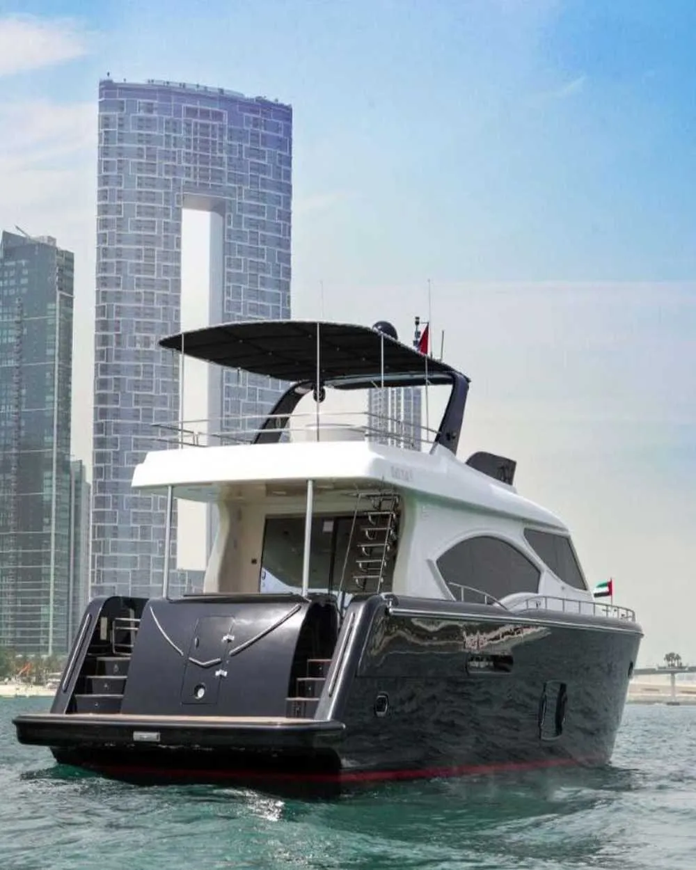 95ft black yacht dubai
